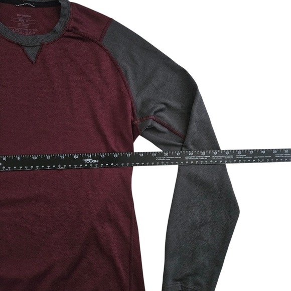 Patagonia Capilene 3 (Mens Medium) Long Sleeve Shirt Maroon Gray Raglan Polartec - Picture 4 of 5